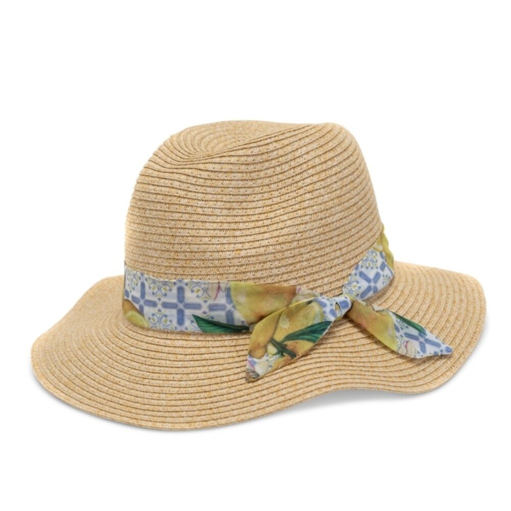 Giani Bernini Women's Chiffon-Band Panama Hat - Lemon